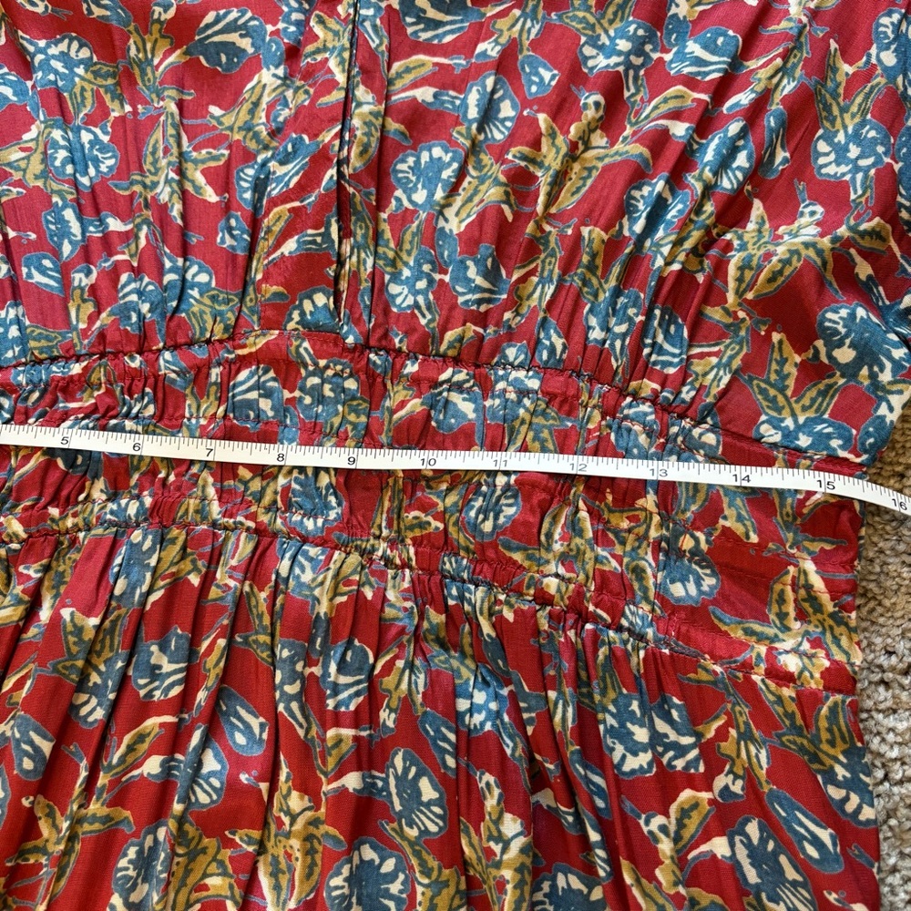 Natural Life Bella Red Blue Floral Maxi Dress Women’s Large Cottagecore Bohemian - Picture 12 of 14
